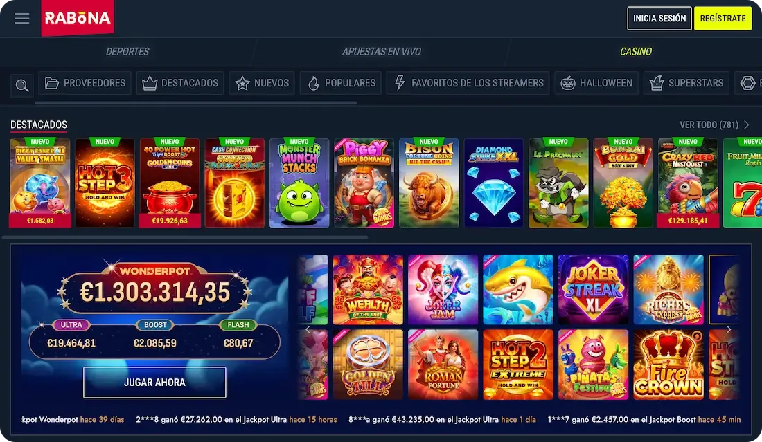 juegos del casino rabona